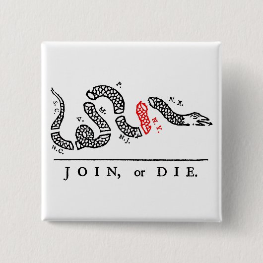 VERBINDEN Sie oder DIE New York Button (Vorderseite)