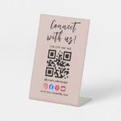 Verbinden Sie sich hier QR-Code-Schild Sockelschild (Vorderseite)