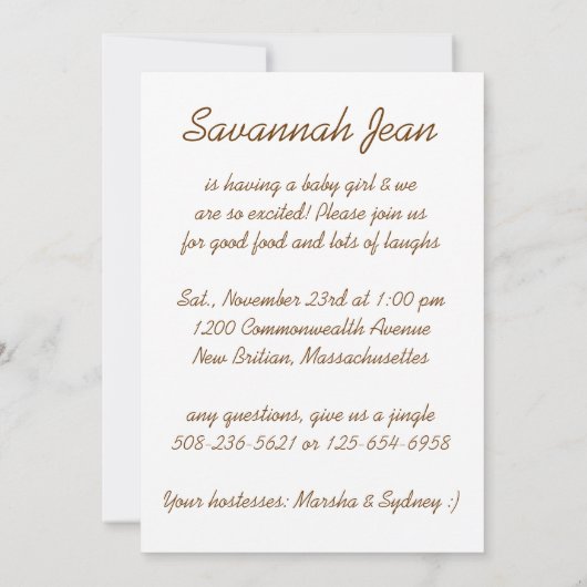 Verbinden Sie uns Babypartyeinladung Einladung (Rückseite)