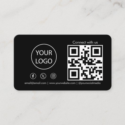 Verbinden Sie uns mit Social Media QR Code Moderns Visitenkarte (Vorderseite)
