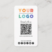 Verbinden Sie uns mit Social Media QR Code White Visitenkarte (Vorderseite)