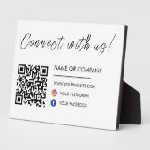 Verbinden Sie uns Website Qr Code Social Media Whi Fotoplatte (Seite)