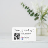 Verbinden Sie uns Website Qr Code Social Media Whi Visitenkarte (Stehend Vorderseite)