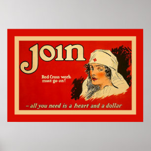 Verbinden Sie ~ Vintage Krankenschwester WW1 Poster