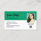 Verbinden wir das Jade Green QR Code Foto Visitenkarte (Vorderseite)