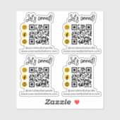 Verbinden wir gelben QR-Code für soziale Medien Aufkleber (Blatt)
