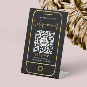Verbinden wir QR-Code mit Black & Gold-Scannable Sockelschild