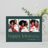 Verbindung | 3 Foto Kwanzaa Folien Feiertagskarte (Stehend vorne)