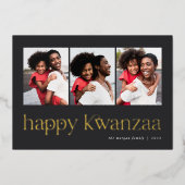 Verbindung | 3 Foto Kwanzaa Folien Feiertagskarte (Vorderseite)