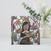 Verbindung Frauen und Vögel Whimsikkunst Karte (Stehend Vorderseite)