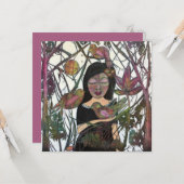 Verbindung Frauen und Vögel Whimsikkunst Karte (Vorderseite/Rückseite Beispiel)