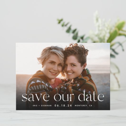 Verbindung | Horizontales Foto Save The Date (Stehend Vorderseite)