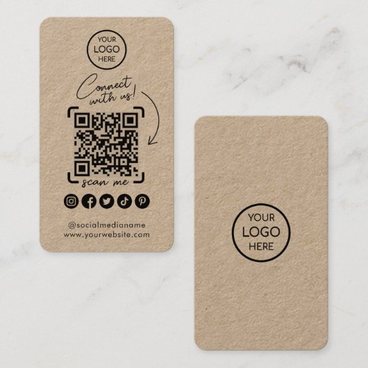 Verbindung mit dem Kraft Social Media QR Code Visitenkarte (Vorne/Hinten)