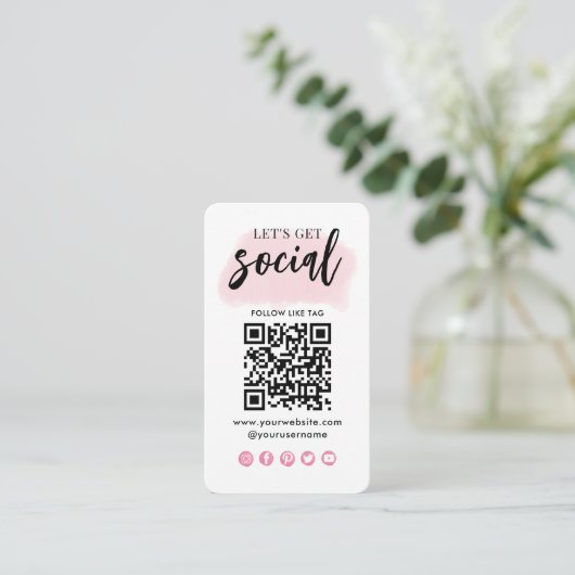 Verbindung mit dem QR-Code der Social Media Begleitkarte (Stehend Vorderseite)