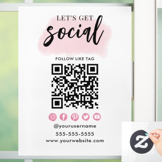 Verbindung mit dem QR-Code der Social Media Fensteraufkleber (Zuhause)