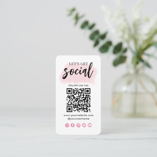 Verbindung mit dem QR-Code der Social Media Visitenkarte (Stehend Vorderseite)