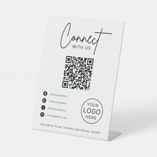 Verbindung mit dem QR-Code-Geschäft von US Social Sockelschild (Vorderseite)