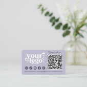 Verbindung mit dem QR Code Lavender Social Media Visitenkarte (Stehend Vorderseite)
