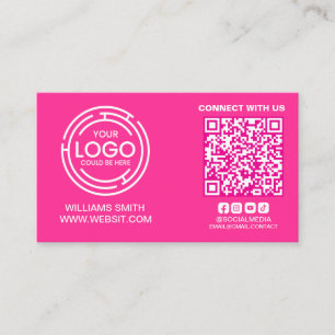 Verbindung mit dem Qr Code Neon Fuchsia für Social Visitenkarte