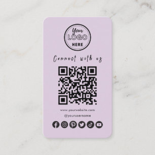 Verbindung mit dem QR-Code Social Media Lila Visitenkarte