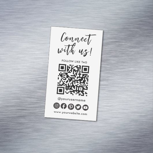 Verbindung mit dem QR-Logo der Social Media Magnetische Visitenkarte (Beispiel)