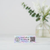 Verbindung mit dem US Social Media Logo Iridescent Mini Visitenkarte (Stehend Vorderseite)