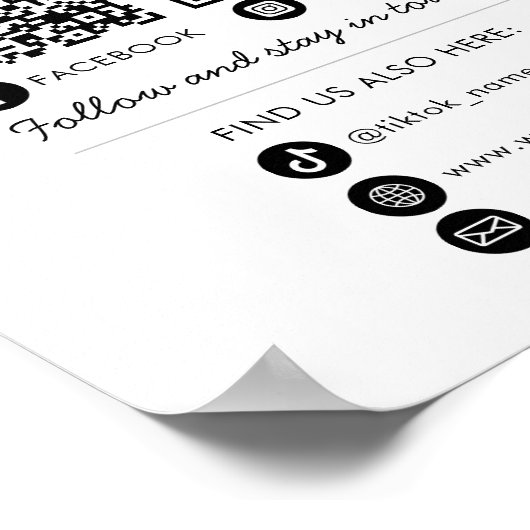 Verbindung mit der QR-Website der US Social Media Poster (Ecke)