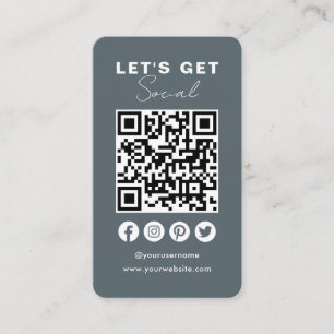 Verbindung mit der US Social Media QR Code Navy Visitenkarte