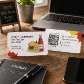 Verbindung mit mir | QR Code Einfach Hamburger mod Visitenkarte
