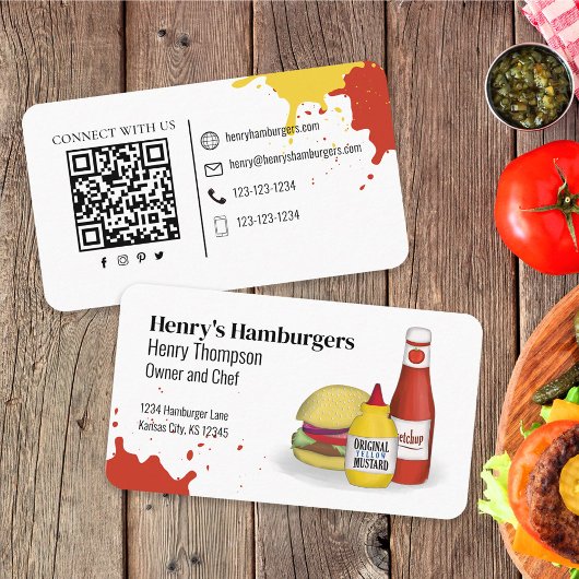 Verbindung mit mir | QR Code Einfach Hamburger mod Visitenkarte