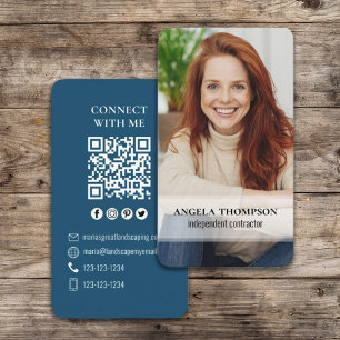 Verbindung mit mir   QR Code Einfach Modernes Foto Visitenkarte