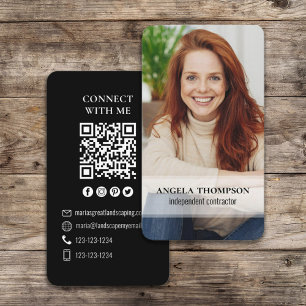 Verbindung mit mir   QR Code Einfach Modernes Foto Visitenkarte