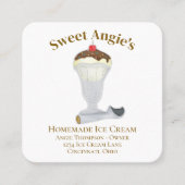 Verbindung mit mir | QR Code Einfache Bäckerei Eis Quadratische Visitenkarte (Vorderseite)