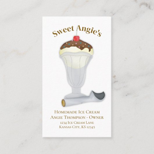 Verbindung mit mir | QR Code Einfache Bäckerei Eis Visitenkarte (Vorderseite)