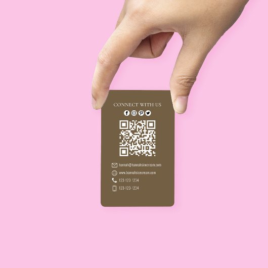 Verbindung mit mir | QR Code Einfache Eiscreme Visitenkarte