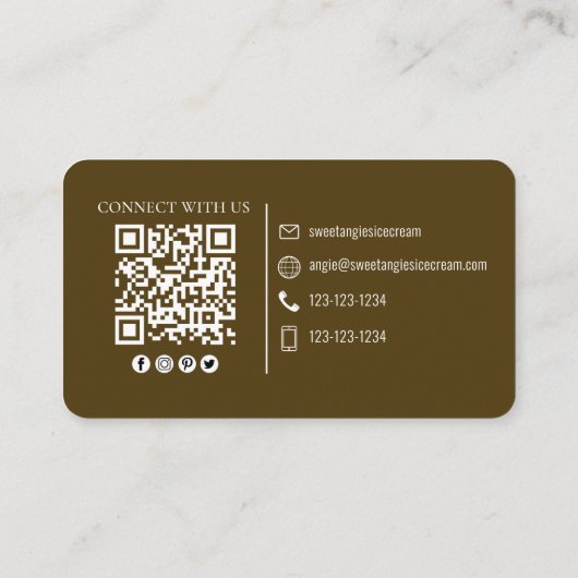 Verbindung mit mir | QR Code Einfache Eiskrebsmasc Visitenkarte (Rückseite)