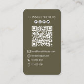 Verbindung mit mir | QR Code Einfache Fischerei Visitenkarte (Rückseite)