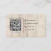 Verbindung mit mir | QR Code Einfache Holzwerkzeug Visitenkarte (Rückseite)