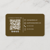 Verbindung mit mir | QR Code Einfaches Backkost Visitenkarte (Rückseite)