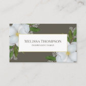 Verbindung mit mir | QR Code Floral Foliage Magnol Visitenkarte (Vorderseite)