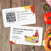 Verbindung mit mir | QR Code Simple Hotdog Modern Visitenkarte