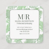 Verbindung mit mir | QR Code Social Media Palm Blä Quadratische Visitenkarte (Vorderseite)