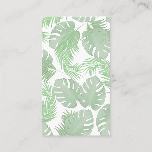 Verbindung mit mir | QR Code Social Media Palm Blä Visitenkarte (Rückseite)