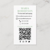 Verbindung mit mir | QR Code Social Media Palm Blä Visitenkarte (Vorderseite)