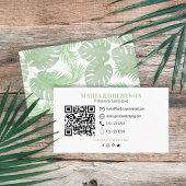Verbindung mit mir | QR Code Social Media Palm Blä Visitenkarte