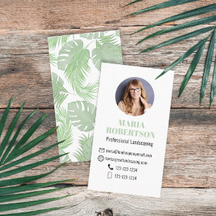 Verbindung mit mir QR Code Social Media Palm Blä Visitenkarte