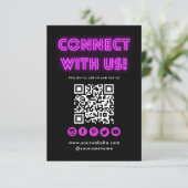 Verbindung mit QR Code Social Media Business Card Einladung (Stehend Vorderseite)