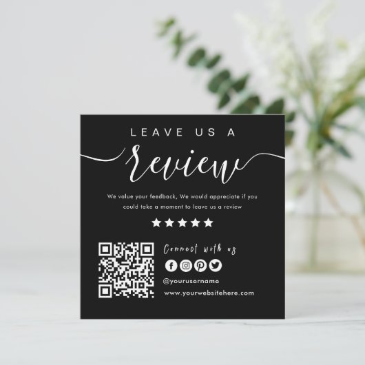 Verbindung mit QR-Code von uns | Verlass US A Revi Einladung (Stehend Vorderseite)