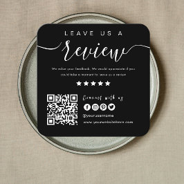 Verbindung mit QR-Code von uns | Verlass US A Revi Quadratische Visitenkarte