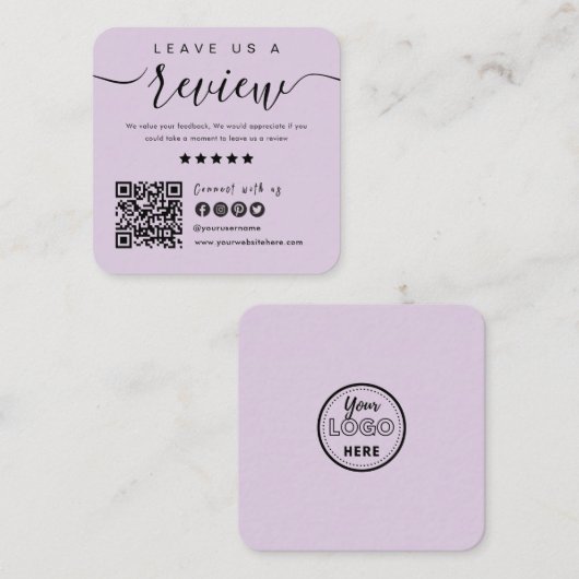 Verbindung mit QR-Code von uns | Verlass US A Revi Quadratische Visitenkarte (Vorne/Hinten)